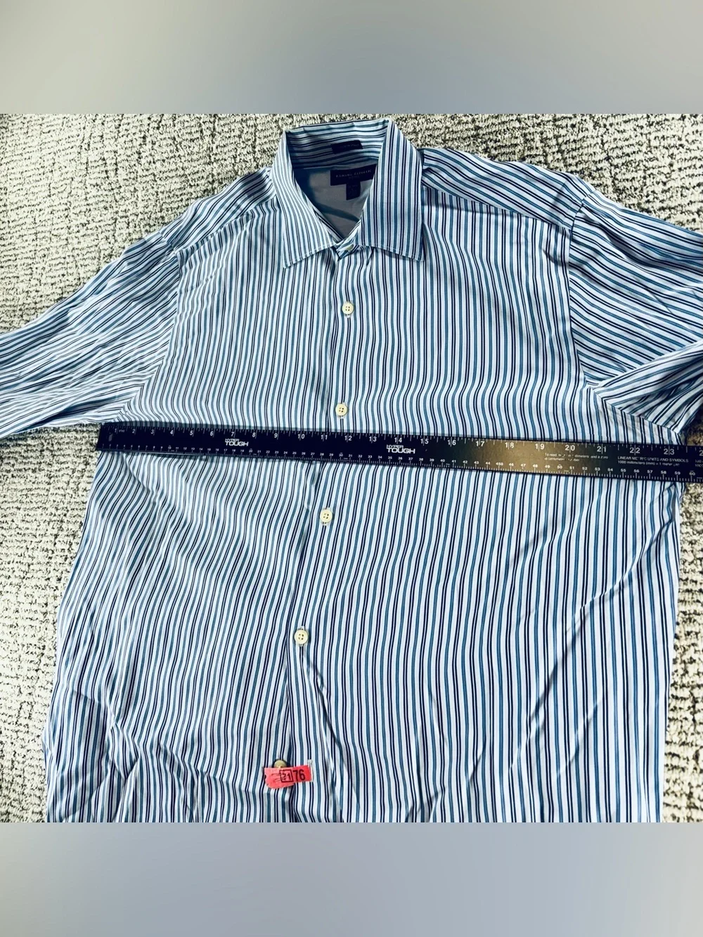 Banana Republic Men’s Large (16/16.5) Blue Fitted Striped Button Down Shirt